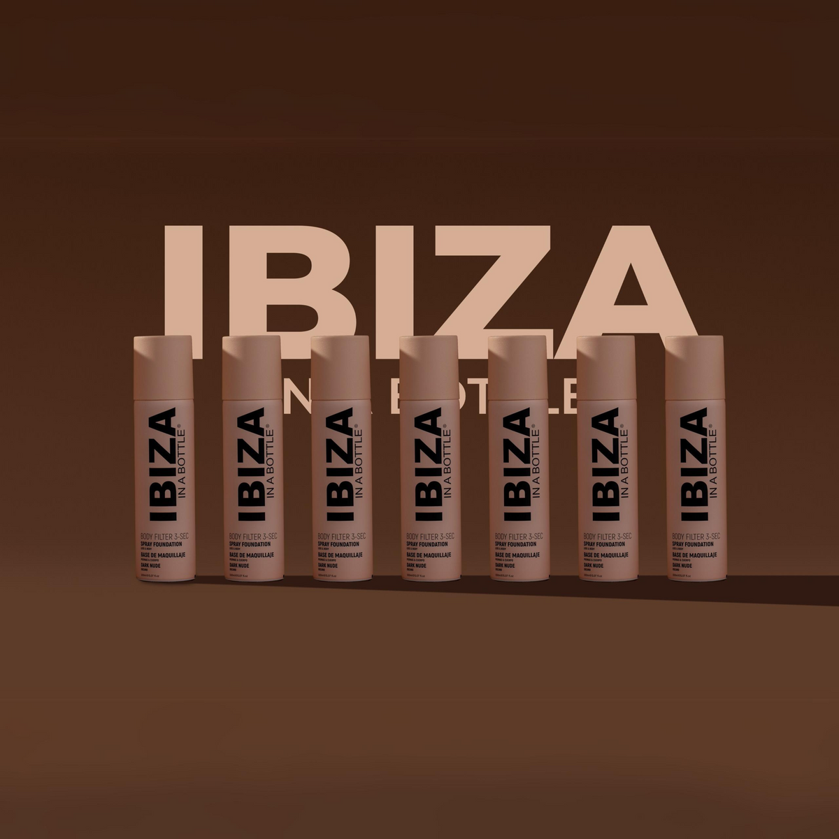 IBIZA 3-SEC BODY FILTER Dark Nude Anti-Aging Instant Spray-on Leg & Body Foundation Advanced Skincare
