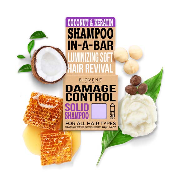 DAMAGE CONTROL Coconut &amp; Keratin Solid Shampoo Bar