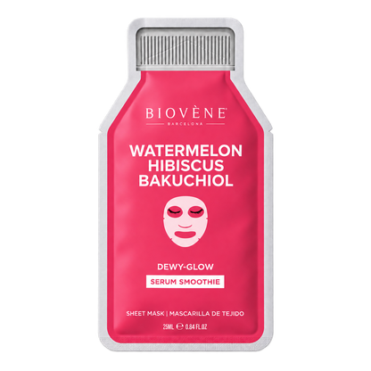 WATERMELON + BAKUCHIOL DEWY-GLOW! Smoothie Serum Sheet Mask with age-defying Bakuchiol, Watermelon &amp; Hibiscus