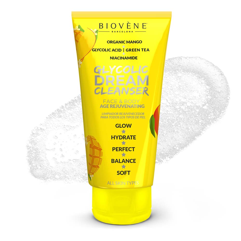 DREAM CLEANSER Glycolic Acid + Organic Mango Rejuvenating Cleanser for Face & Body