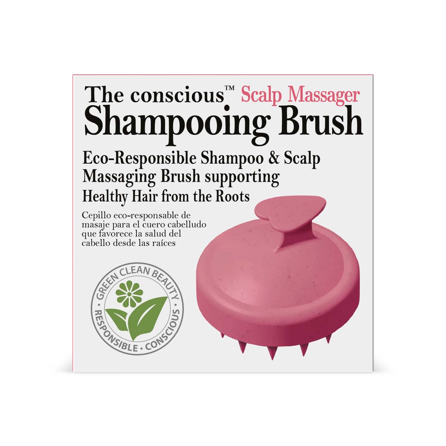 The conscious™ Biodegradable Scalp Massager, Shampooing Brush - PINK