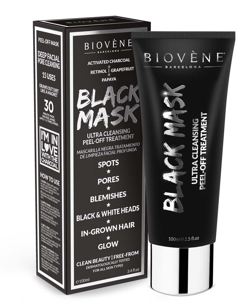 BLACK MASK Ultra Cleansing Peel-Off Treatment — Biovène Barcelona | The