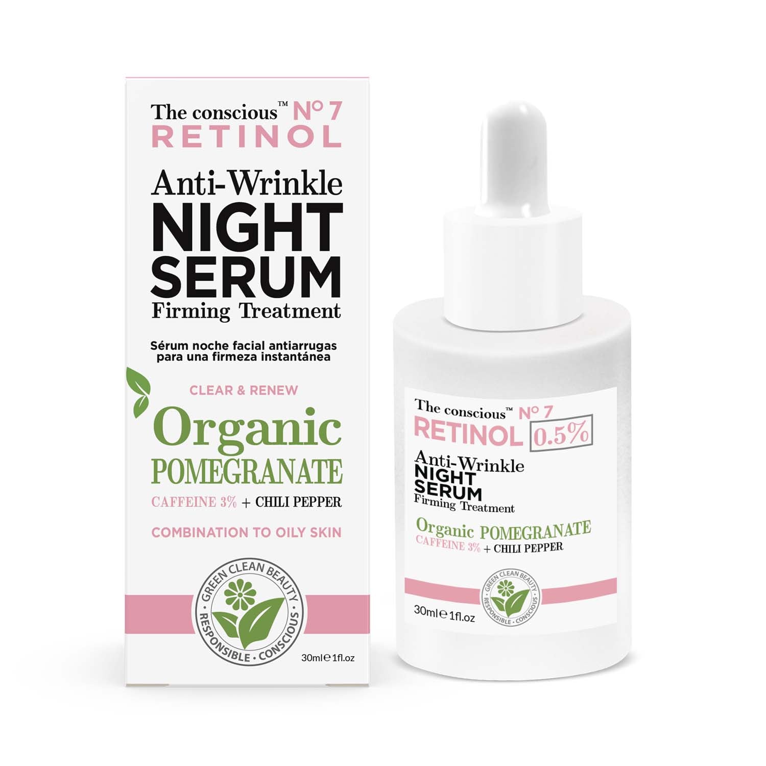 The conscious™ Retinol Anti-Wrinkle Night Serum Organic Pomegranate