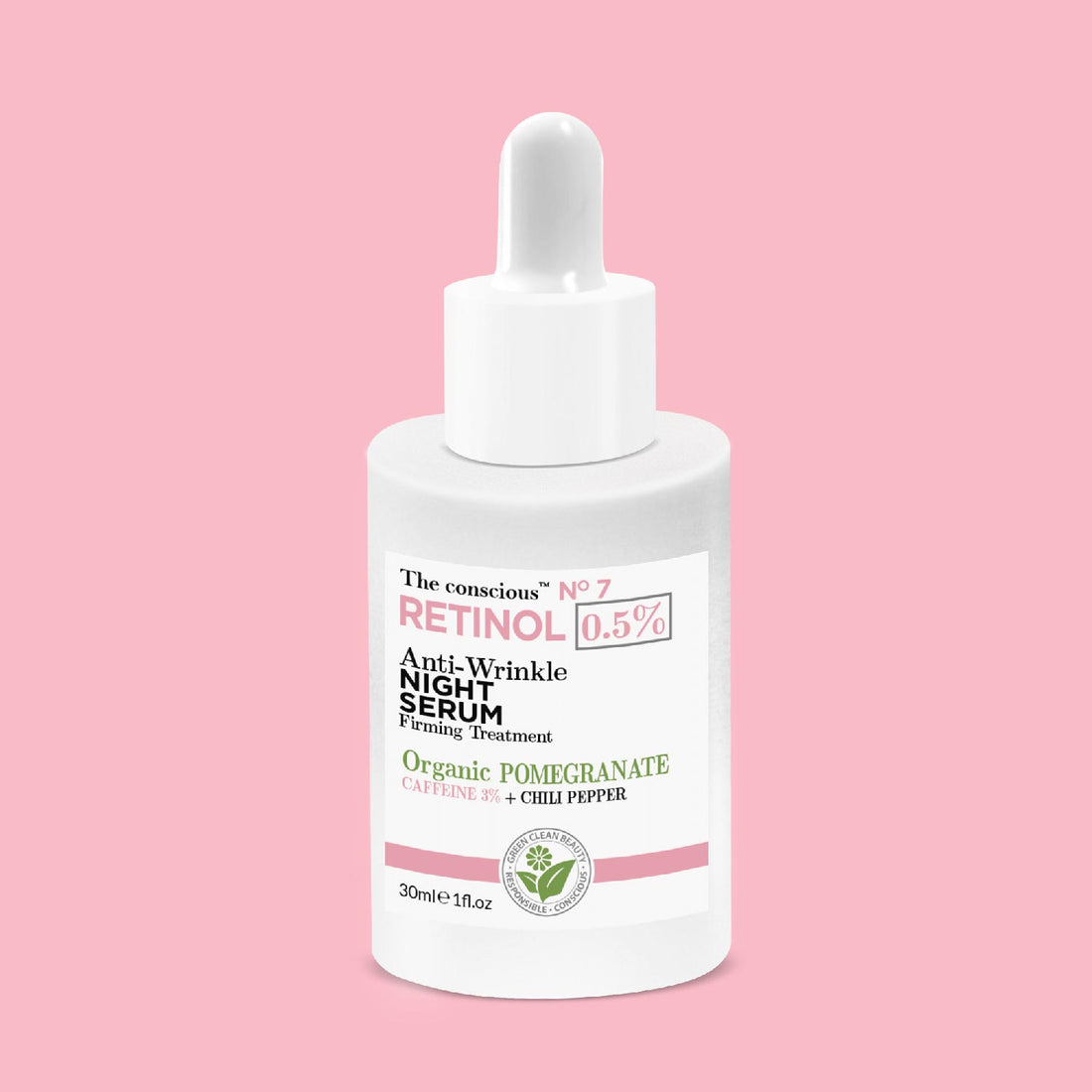 The conscious™ Retinol Anti-Wrinkle Night Serum Organic Pomegranate