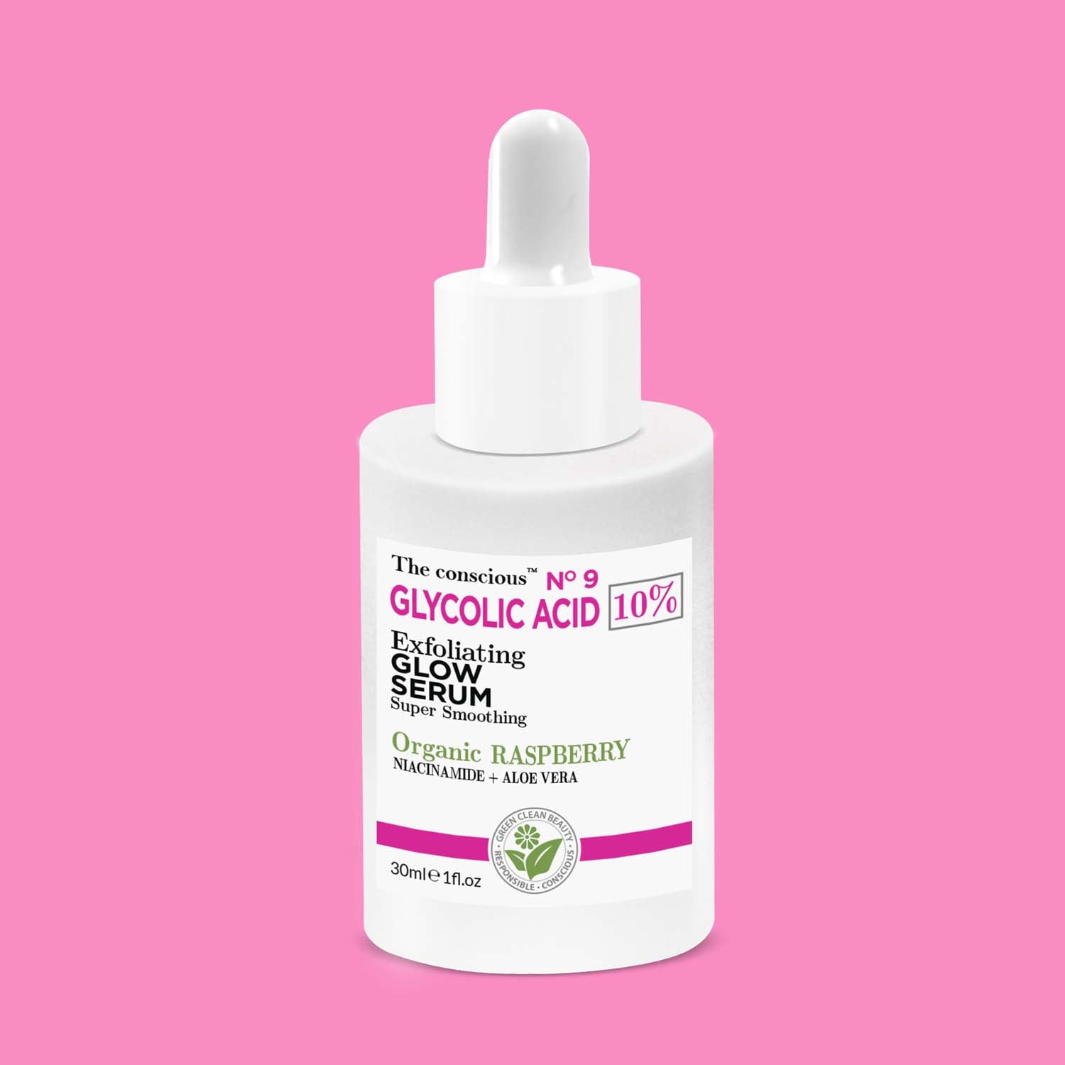 The conscious™ Glycolic Acid Exfoliating Glow Serum Organic Raspberry